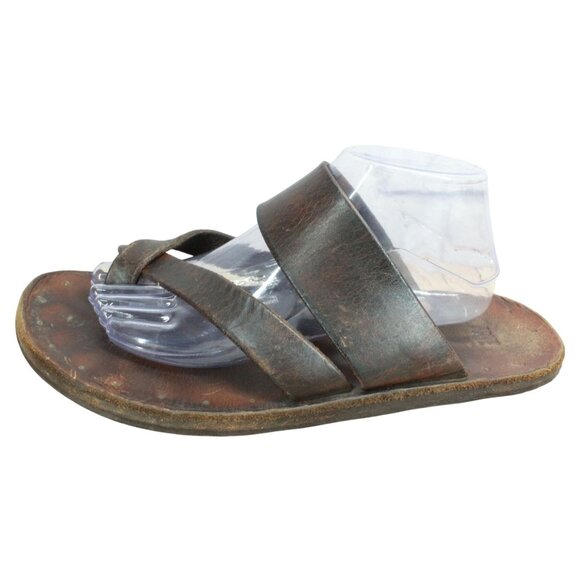 Frye Brown Leather Footbed Crisscross Sandals Size 10.5 - Picture 1 of 7